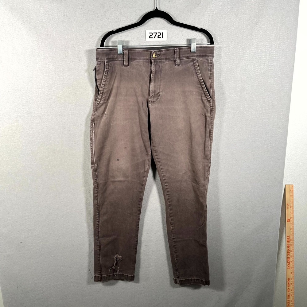 Weatherproof Carpenter Pants Mens 34x32 Brown Cotton Stretch WorkPants